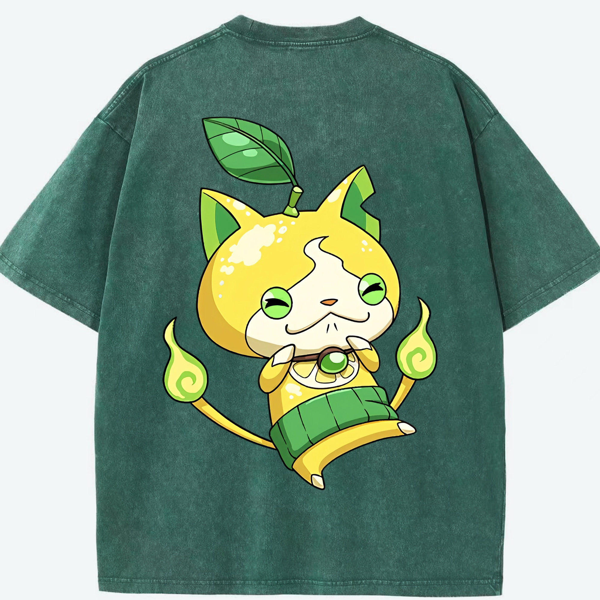 （画像用） 妖怪ウォッチ Yo-kai Watch 綿100% ヴィンテージ風 半袖Tシャツ（背面プリント）